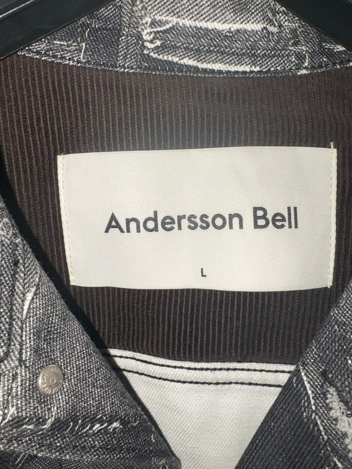 앤더슨 벨 로드 패치워크 프린트 데님자켓 블랙 상품이미지2