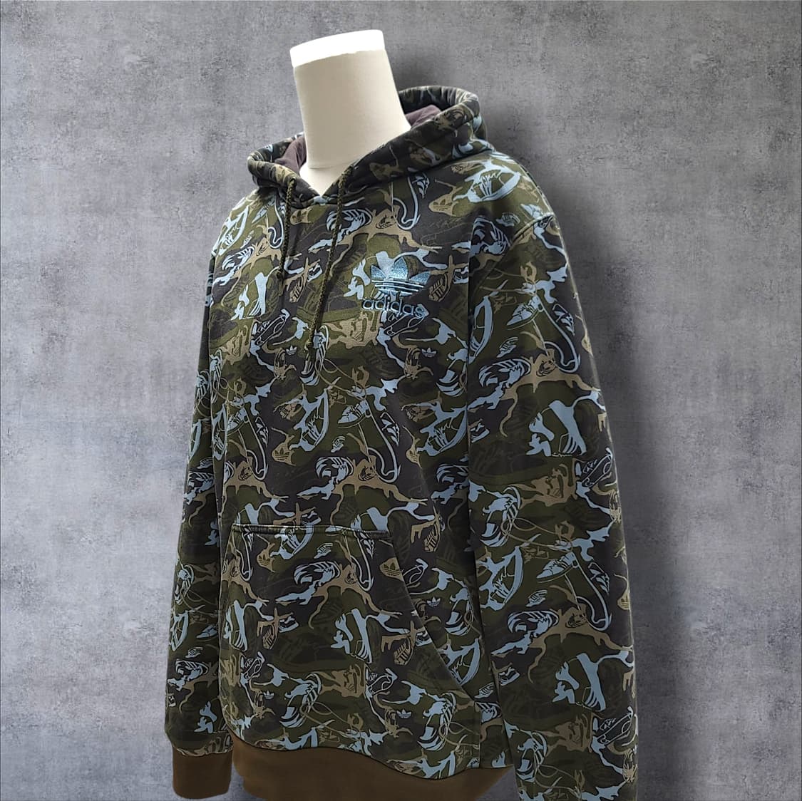 [100] 아디다스 카모플라쥬 파이어버드 올오버 기모 후드티셔츠 상품이미지3