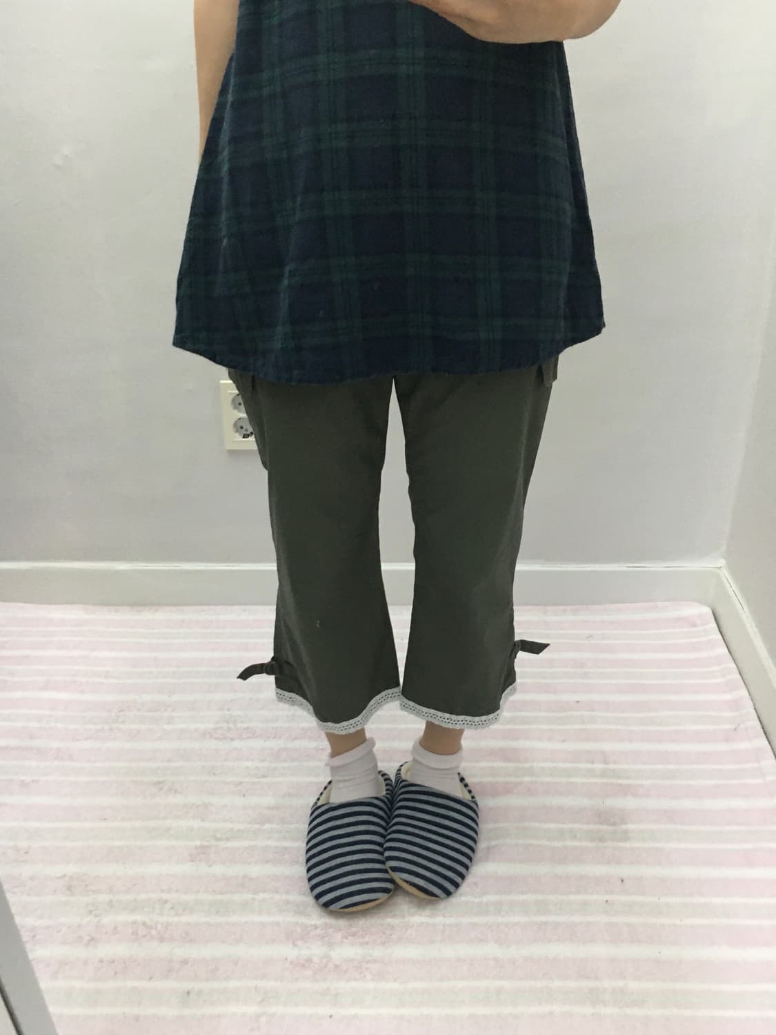 카키 레이스 7부 팬츠 상품이미지9