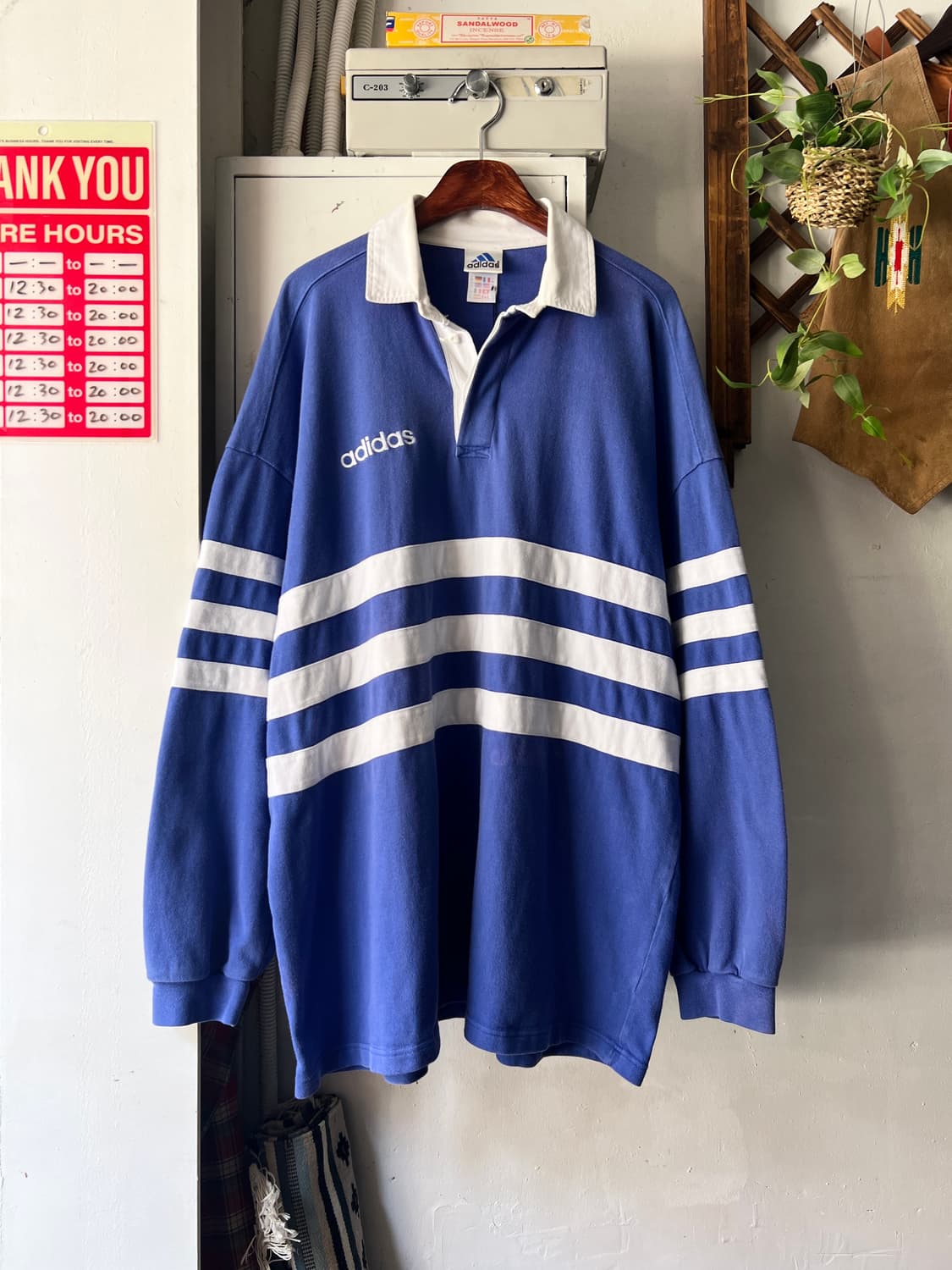 [2XL]90's 아디다스 USA 오버핏 럭비 티셔츠 상품이미지1