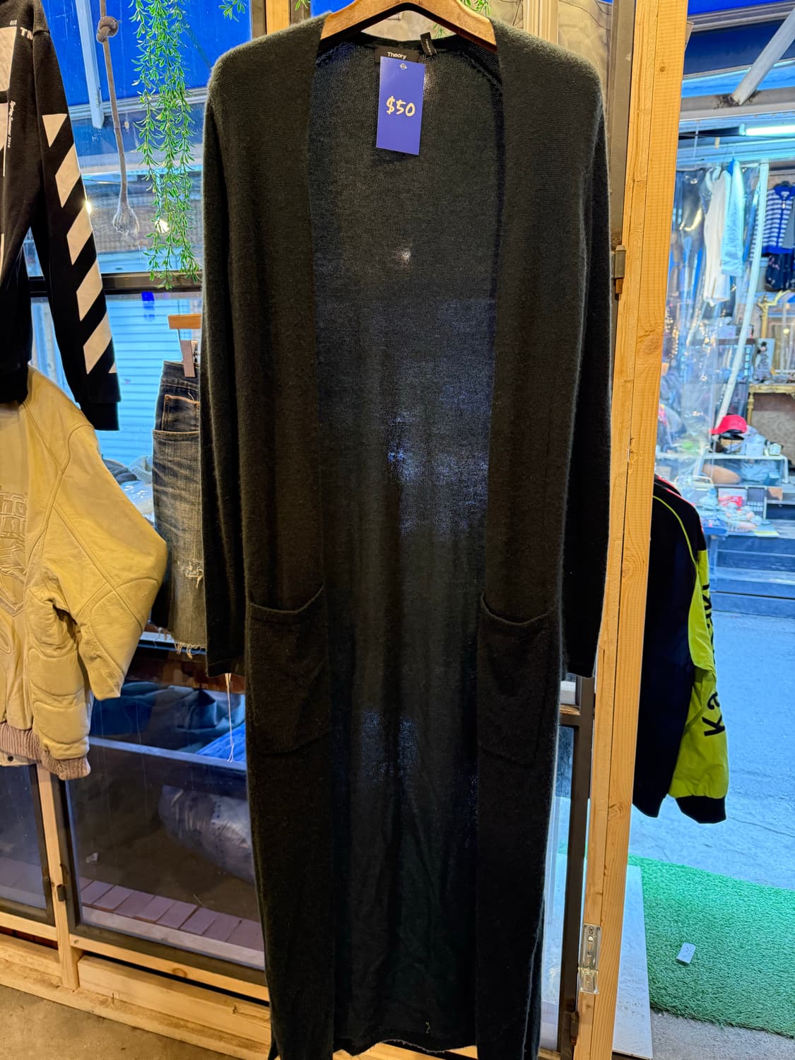 띠어리 딥그린 롱 가디건  상품이미지1