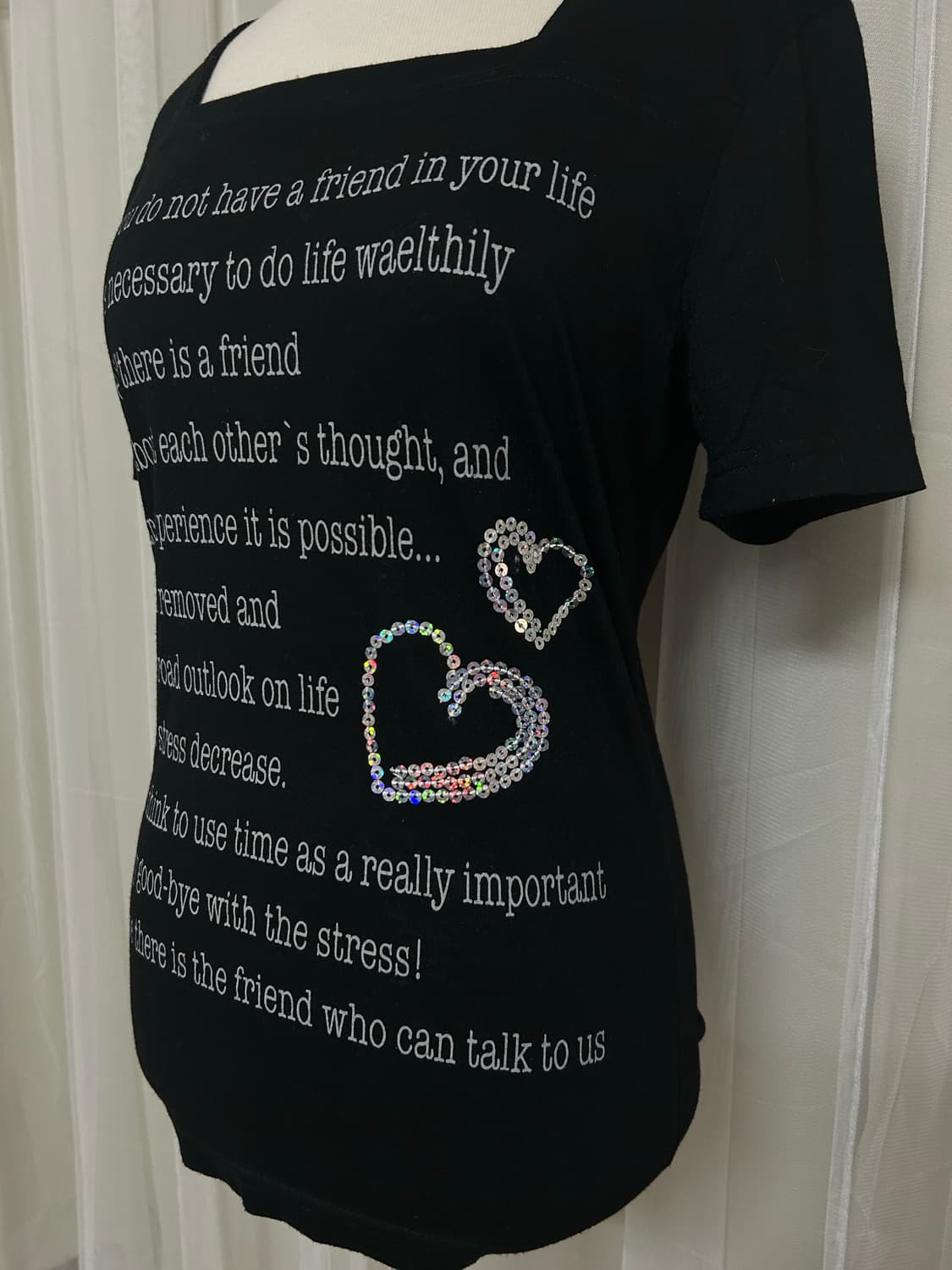 빈티지 레터링 스펭글 디테일 로걀탑 Y2K 상품이미지2