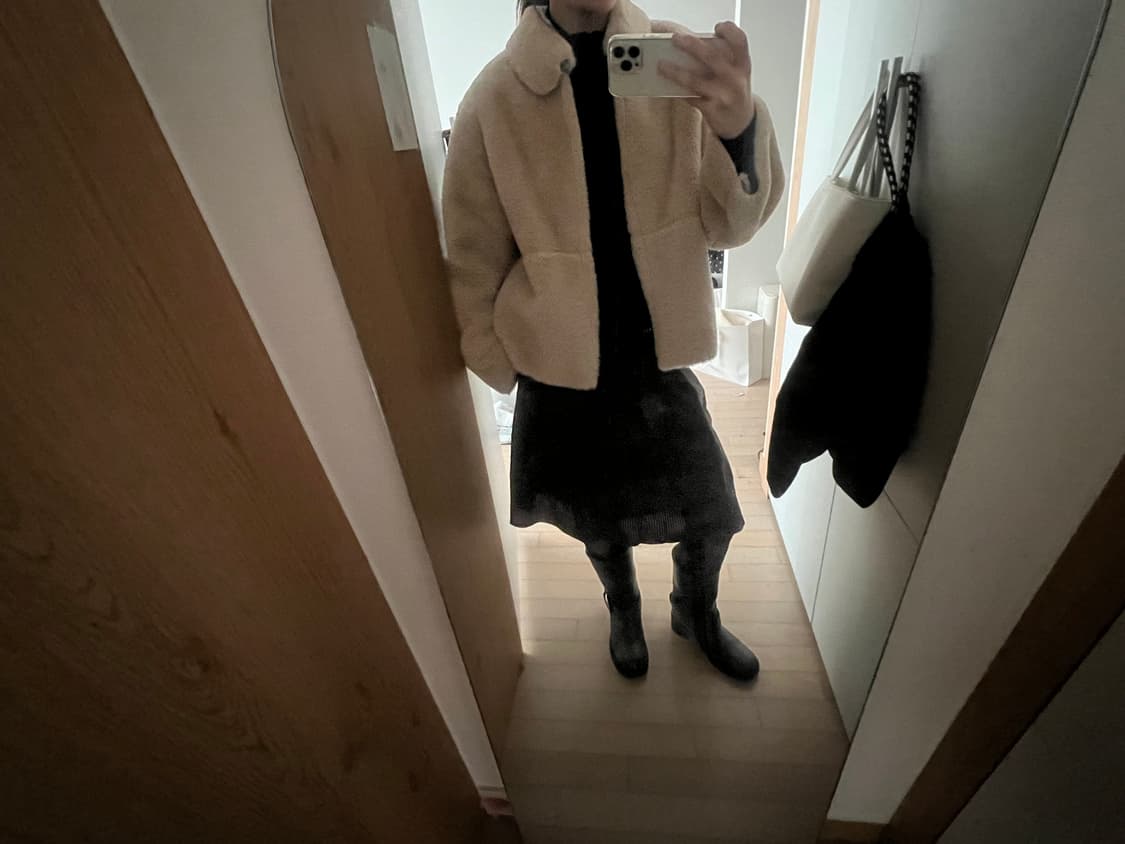 베이지 무스탕 상품이미지2