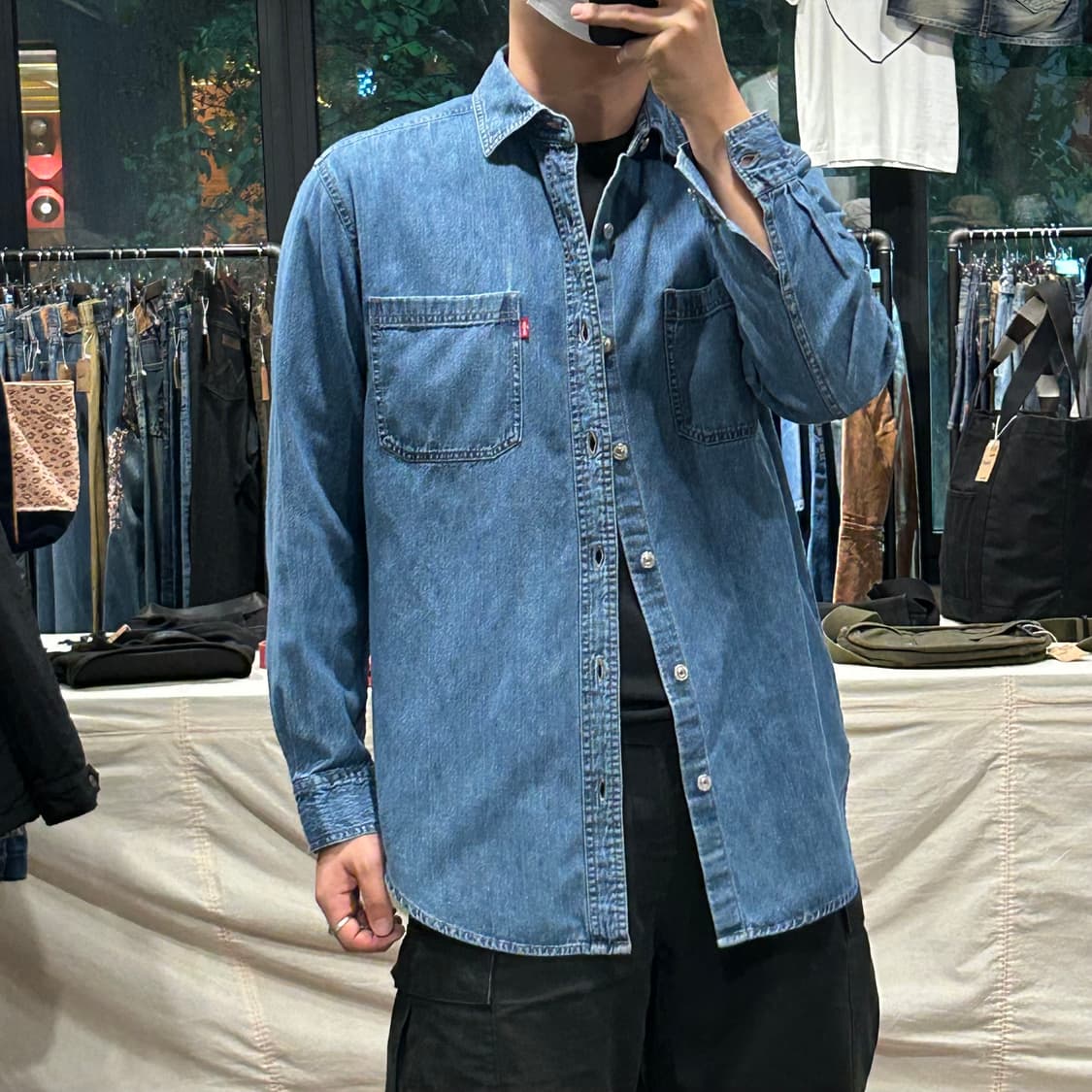 M) 리바이스 투포켓 워크 데님 셔츠 자켓 T버튼 타입 상품이미지9