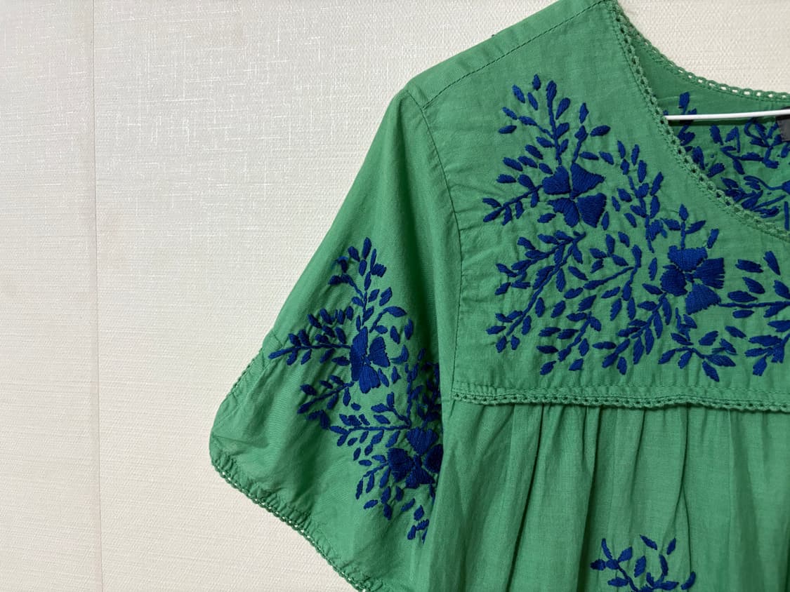 그린 자수 원피스~ 모리 하구미 상품이미지2