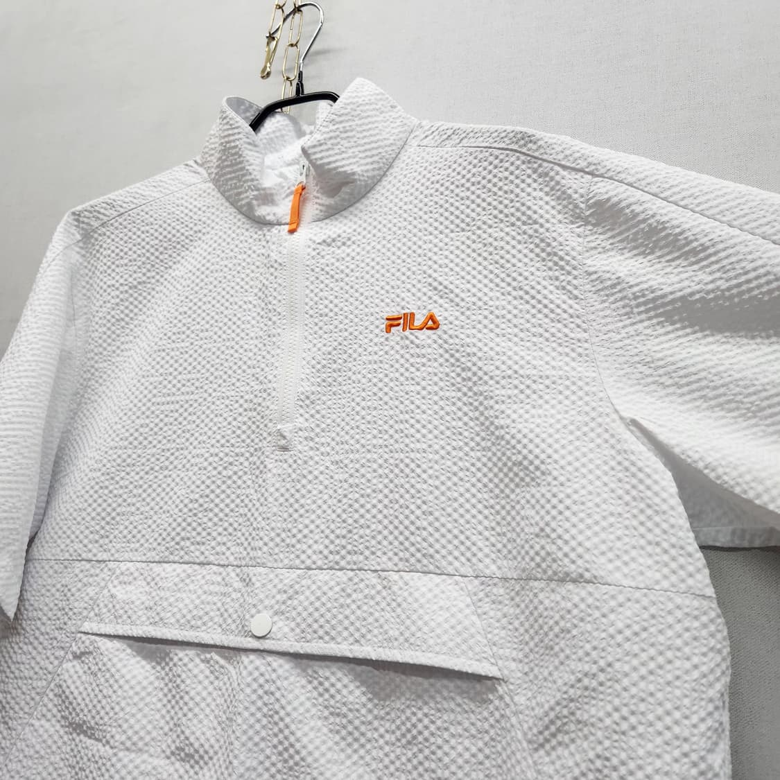 휠라 로고자수 시어서커 반팔 스트링 아노락 M(XL) 상품이미지3