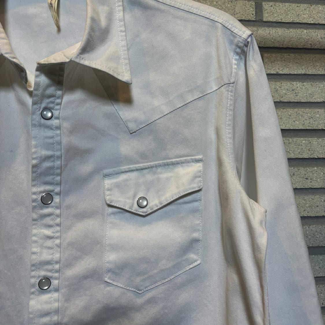 JPN VINTAGE 웨스턴 코튼트윌 버튼셔츠 요크컷 디테일 오프화이트 상품이미지6