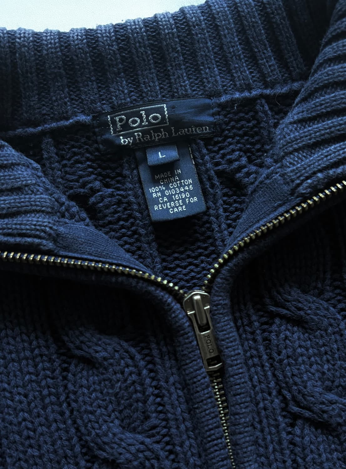 Polo 폴로랄프로렌 네이비 꽈배기 집업 상품이미지4