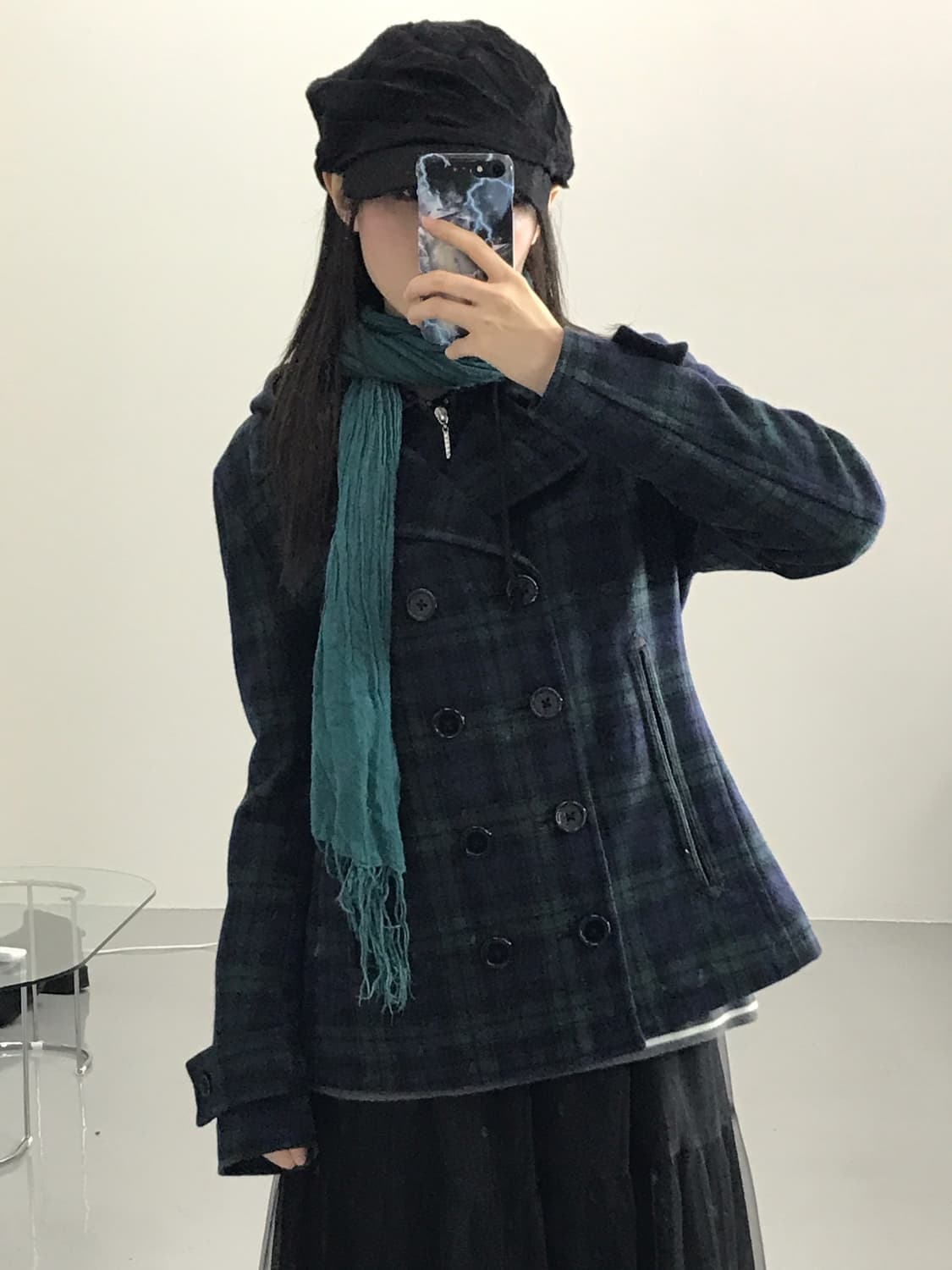 Jpn Wool Check Double-Breasted Coat 상품이미지3