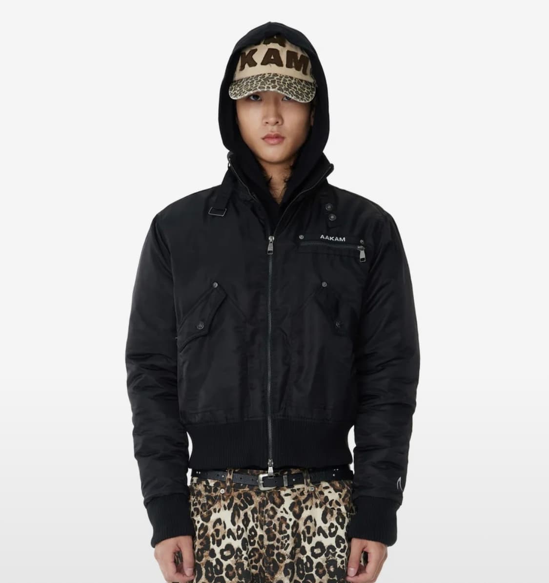 High-Neck Bomber Jacket (Black) 상품이미지3