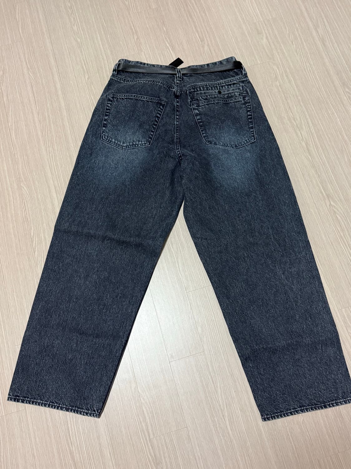[2] 25AW 모이프 와이드 벨티드 6p 데님 청바지 스모키 인디고 상품이미지7