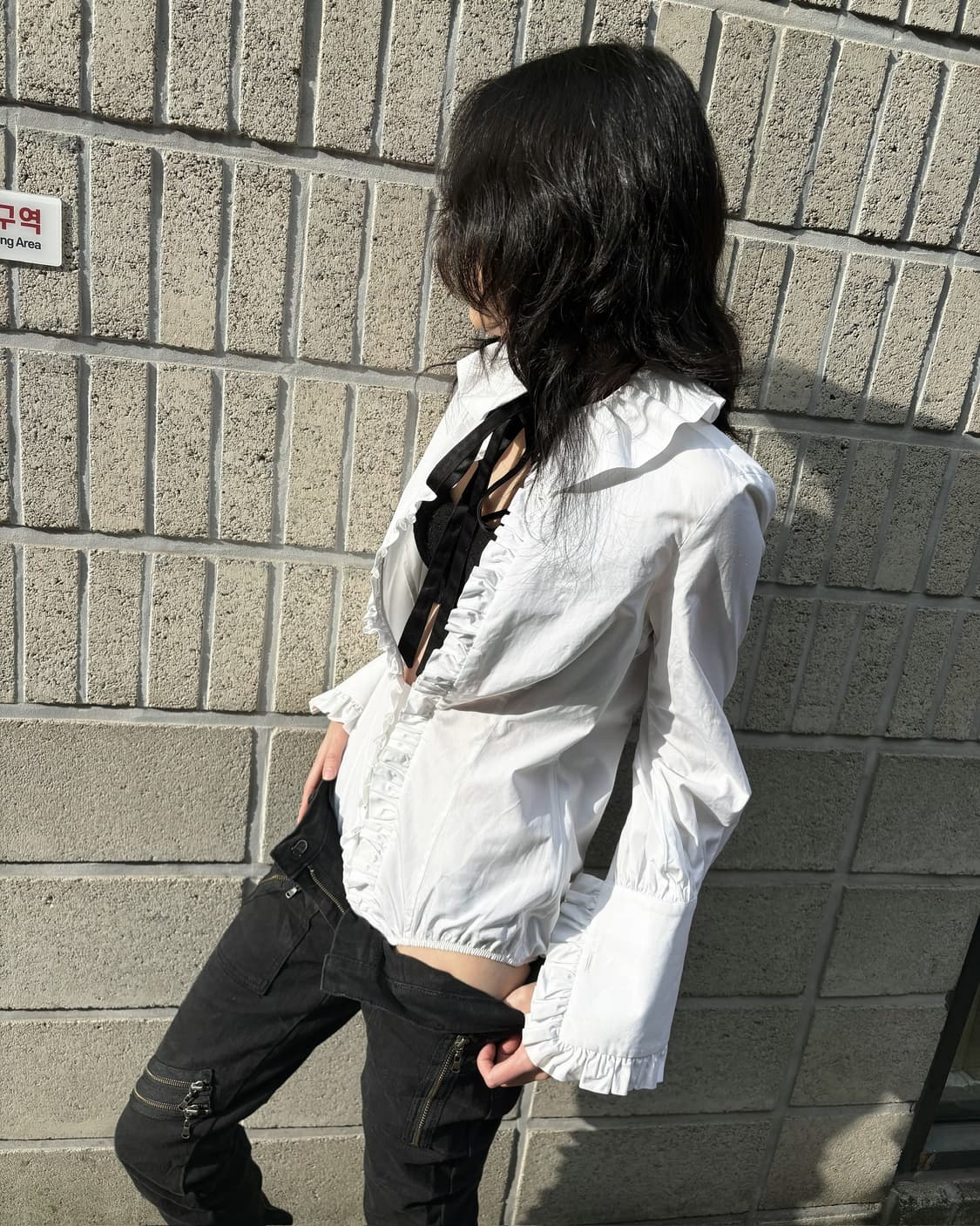 디스퀘어드 프릴 셔츠 오픈 바디수트 상품이미지4