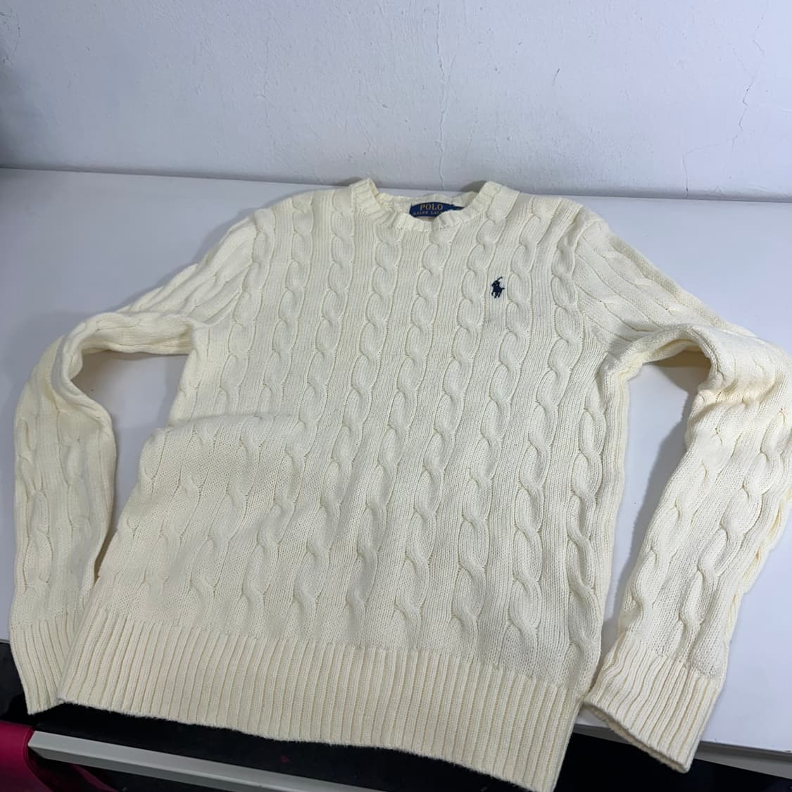 우먼XS-S 폴로 랄프로렌 크림 꽈배기니트 상품이미지3
