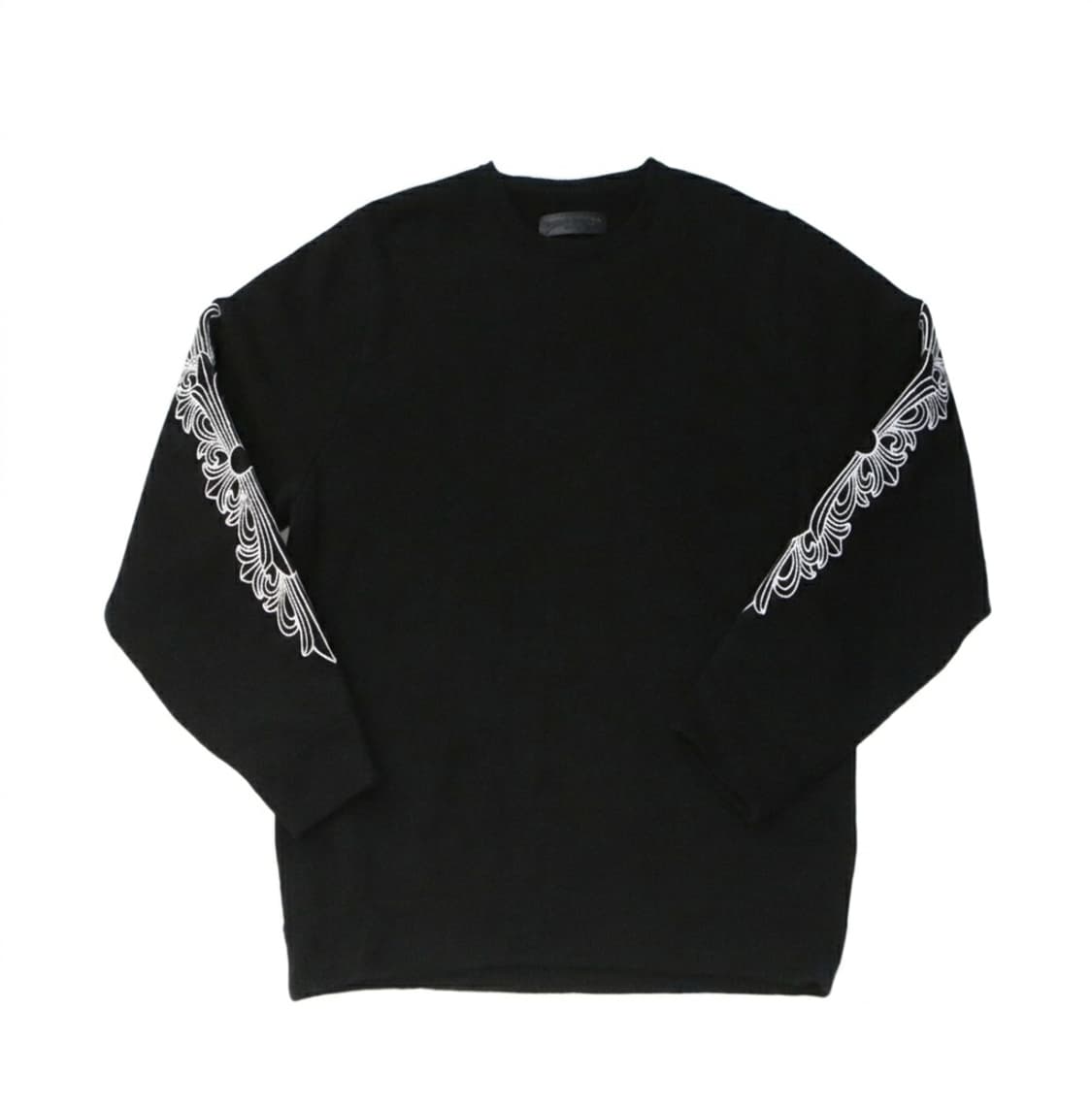 [XL] 크롬하츠 플로랄 자수 캐시미어 니트 블랙 상품이미지1