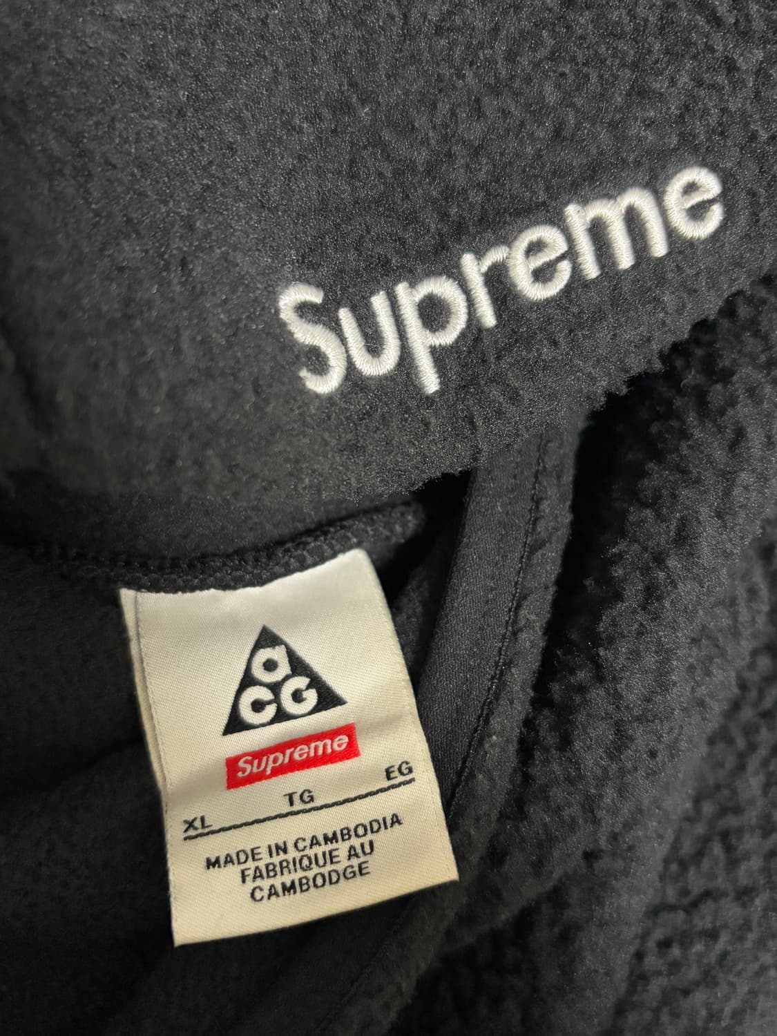 슈프림 x 나이키 ACG 플리스 풀오버 블랙 22FW SUPREME NI 상품이미지2