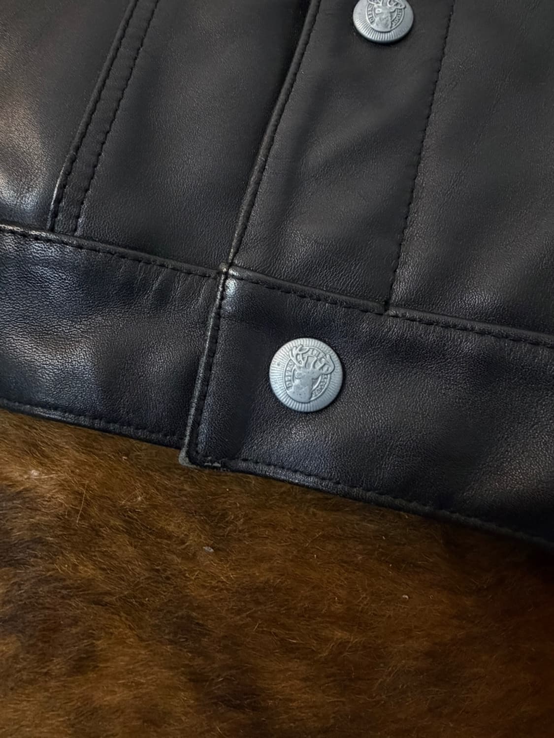 누드본즈 말가죽 트러커 레더 자켓  상품이미지5