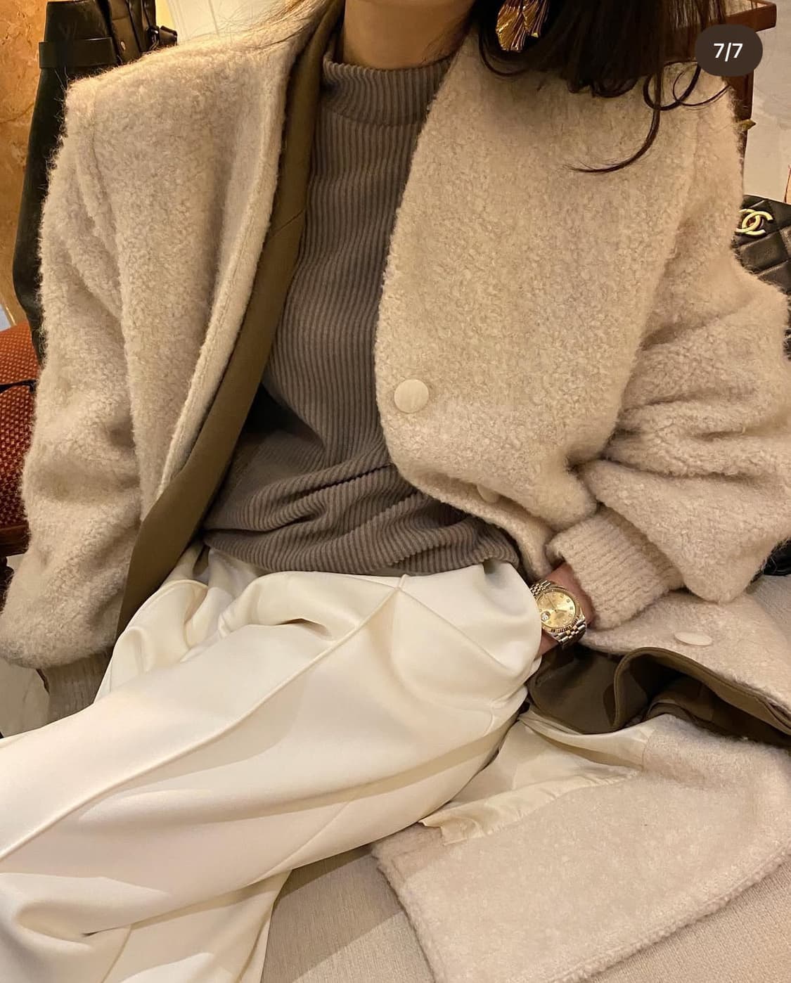 드래곤블루스 텍스처드 노카라 니트코트 상품이미지4