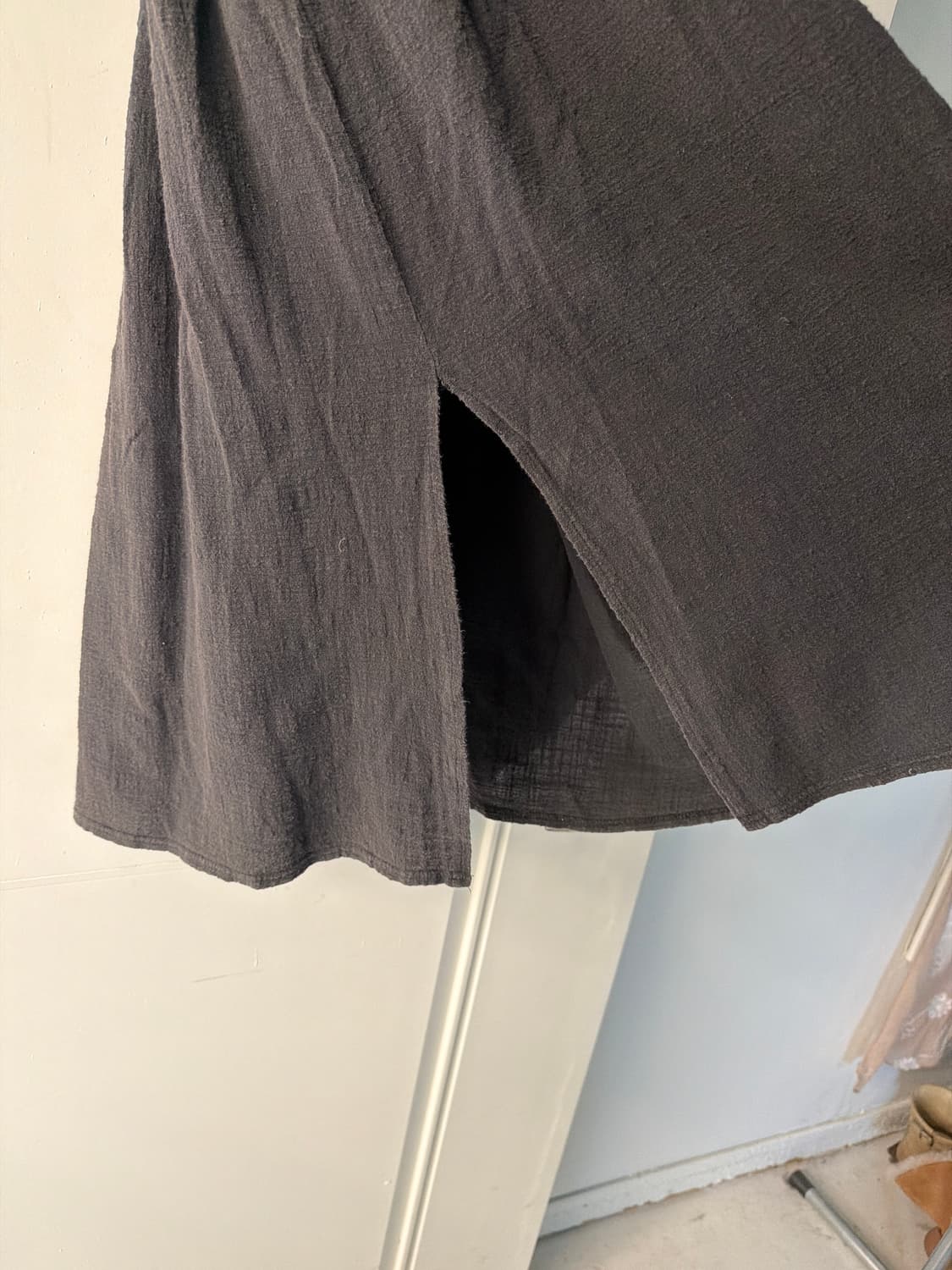 일본빈티지 코튼 차콜 핀턱 롱스커트 상품이미지8