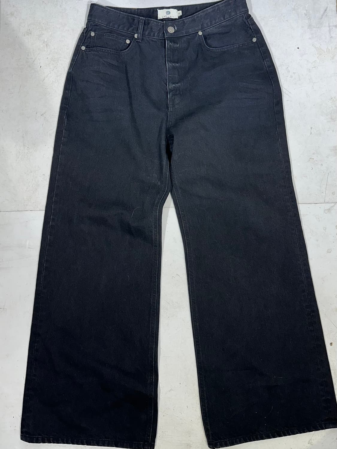 우드먼 흑청 에센셜 와이드 데님 팬츠 청바지 상품이미지4