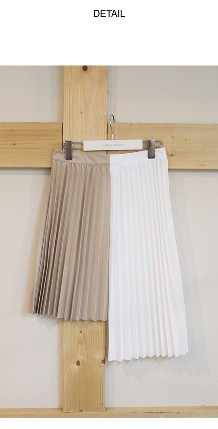 서리얼 벗 나이스 배색 플리츠 스커트 상품이미지5