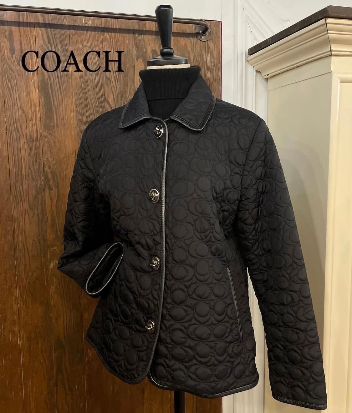 코치 퀼팅자켓 블랙 상품이미지1