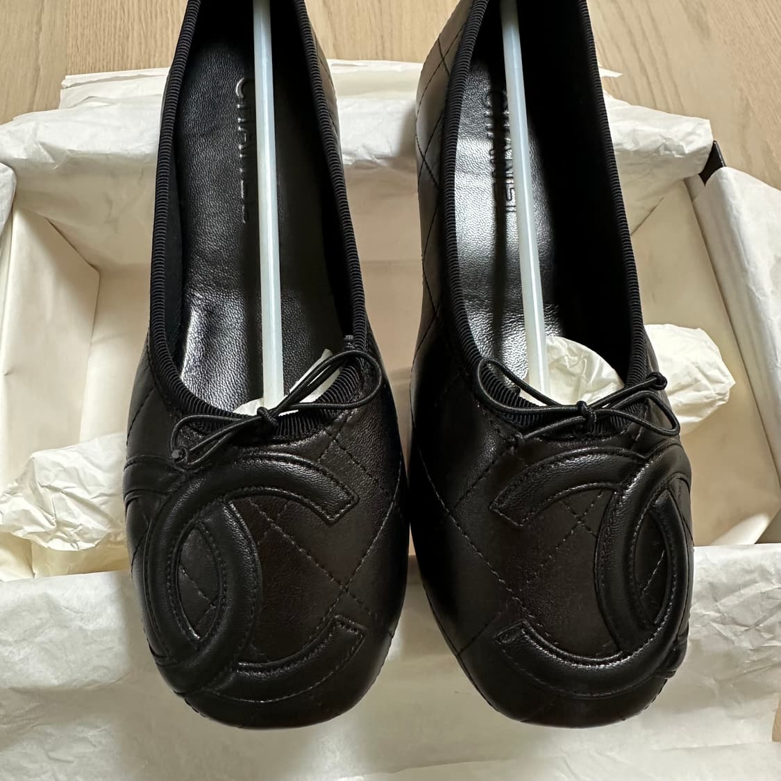 샤넬 깜봉 플랫슈즈 올블랙 38사이즈 / 새상품  상품이미지1