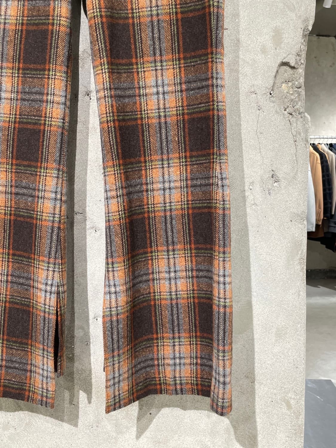 앤더슨벨 18F/W 다크 브라운 네나 체크 슬릿 울 트라우저 상품이미지5