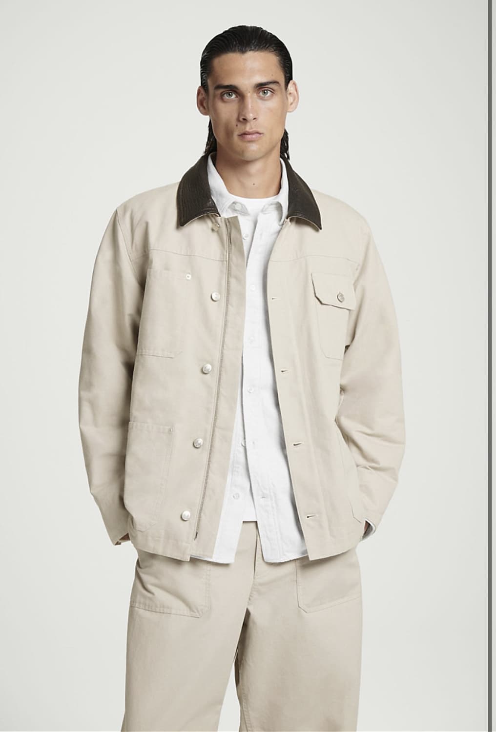 cos 카라레더 필드자켓 L 상품이미지4