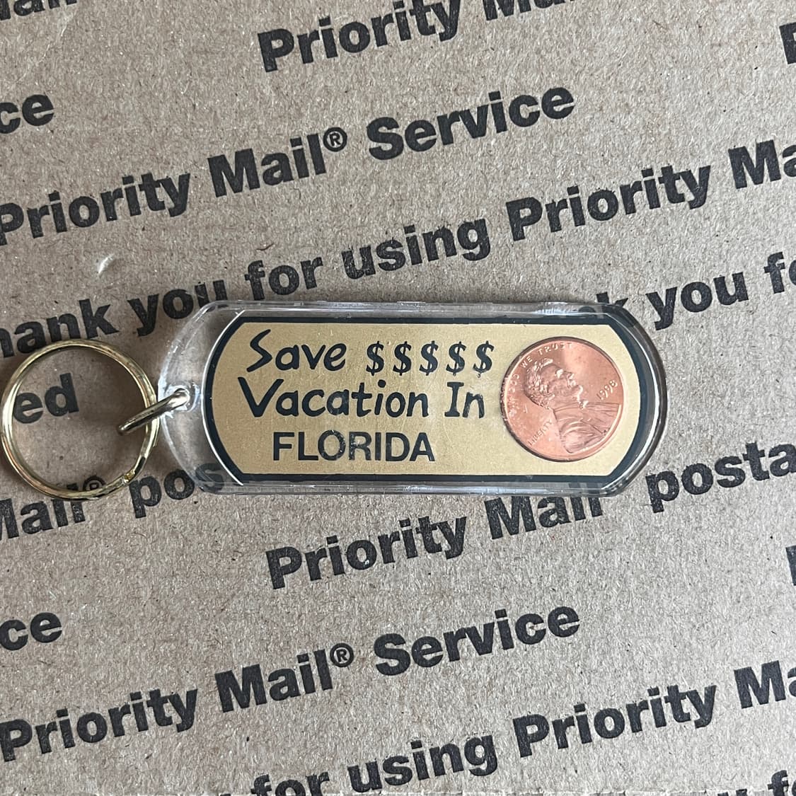 90s vtg Lucky Penny Keyring 상품이미지2