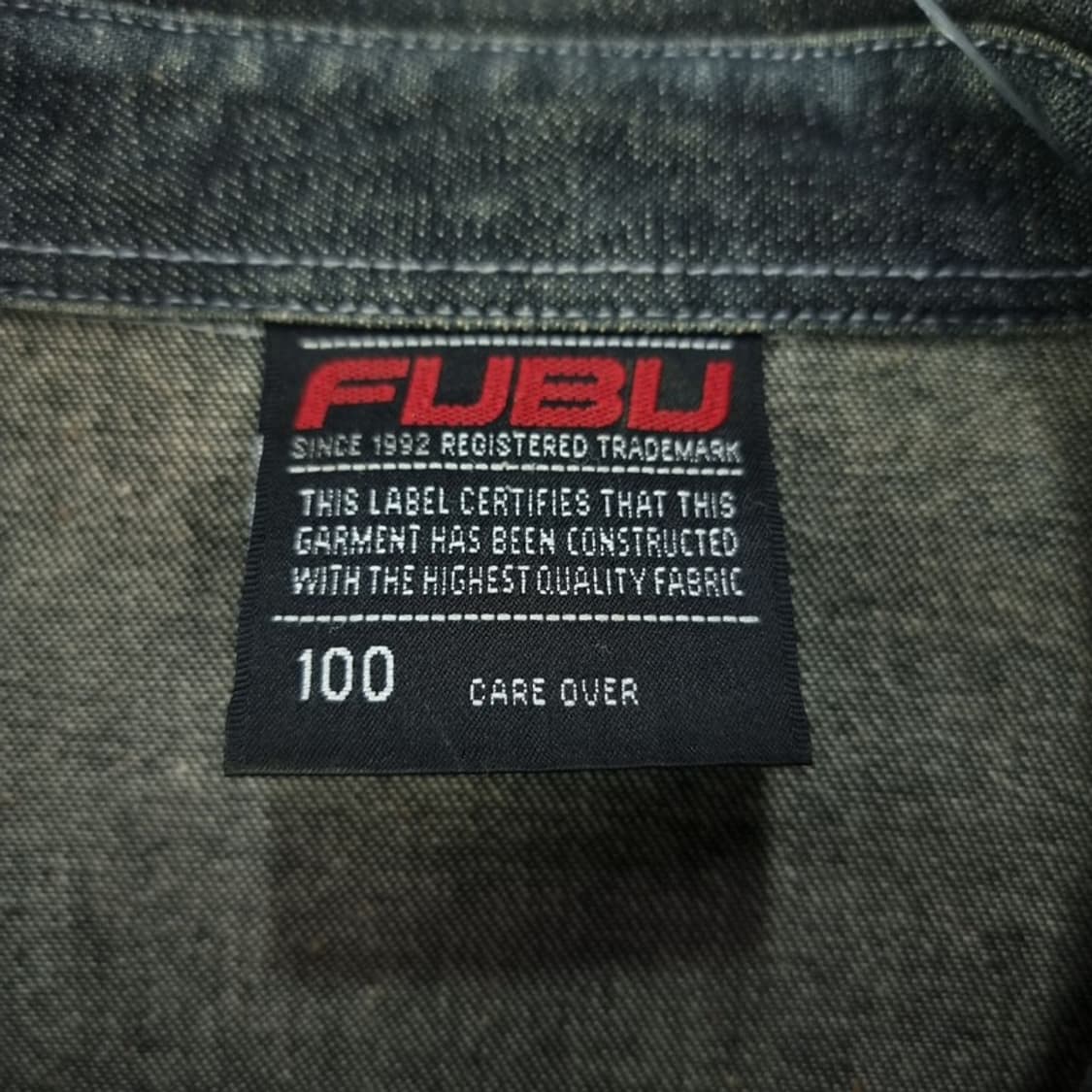 [푸부] 로고 자수 포켓 오버사이즈 올드스쿨 흑청 데님 셔츠 M19925 상품이미지8