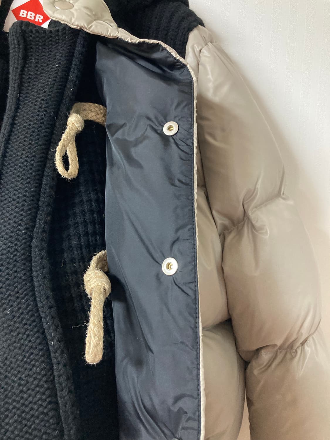 (M) BBR 패딩 점퍼 베이지/블랙 드라이 완료 상품이미지6