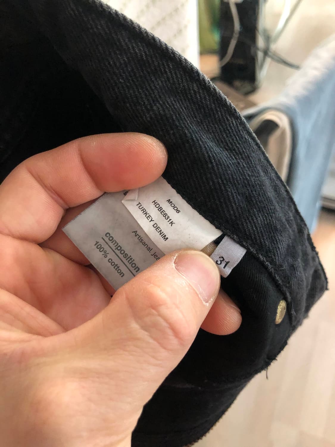 모드나인 블랙진 MOD6  세미 와이드 흑청 데님 상품이미지5