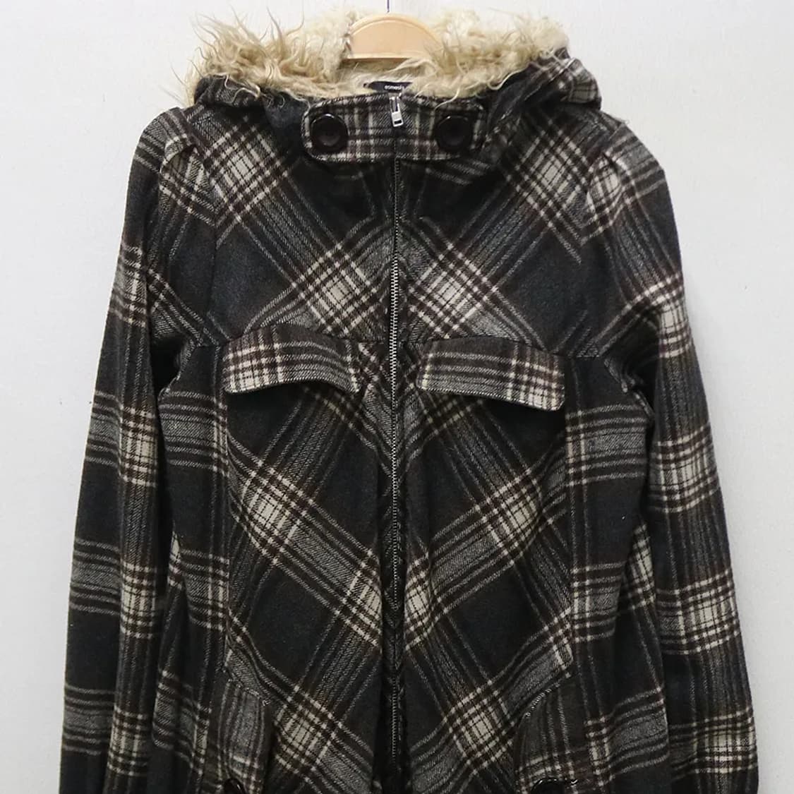 OSMOSIS 울 혼방 체크 케이프 자켓 63567 상품이미지3