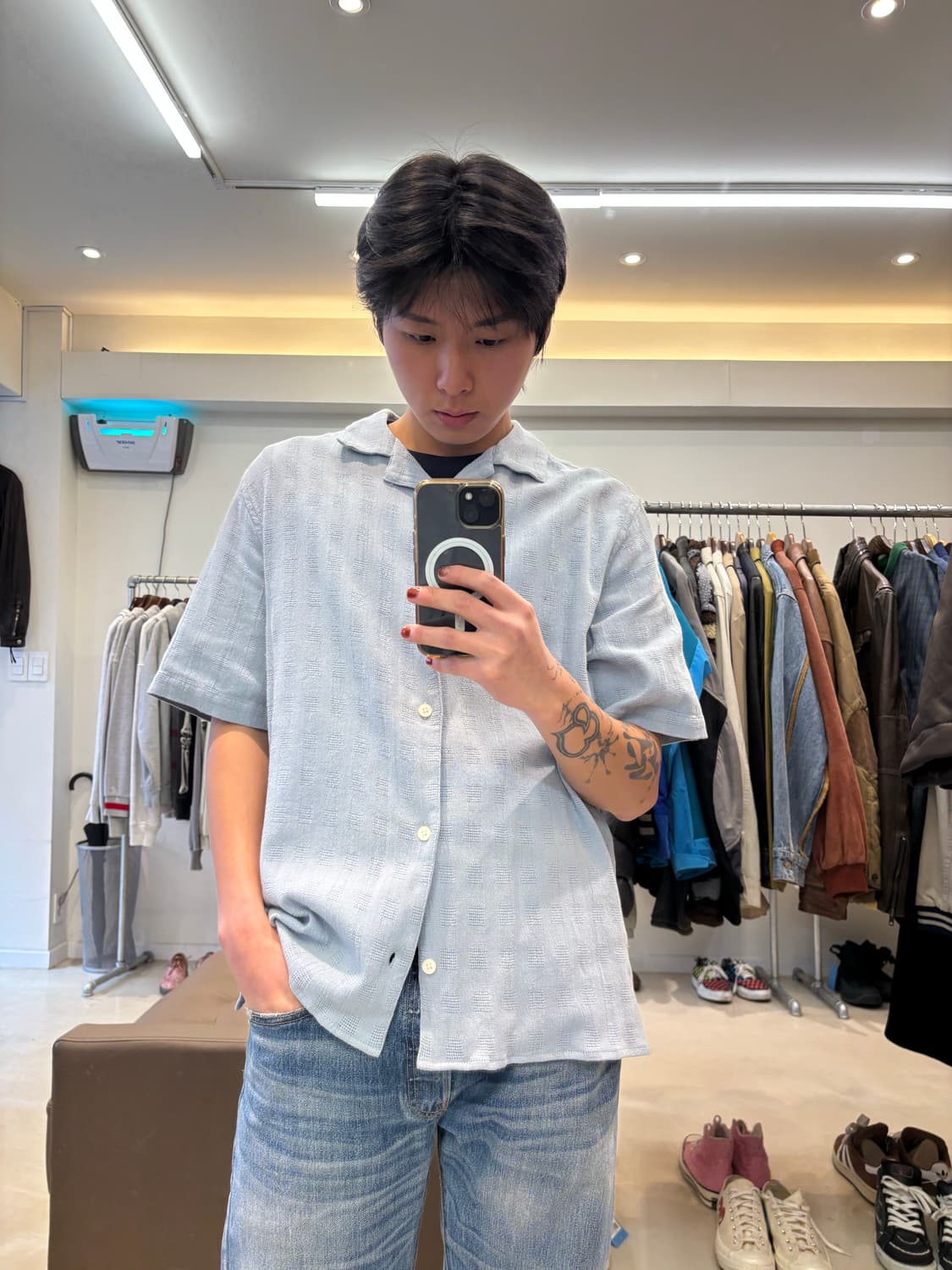 왁스 런던 시어서커 반팔 셔츠 상품이미지9