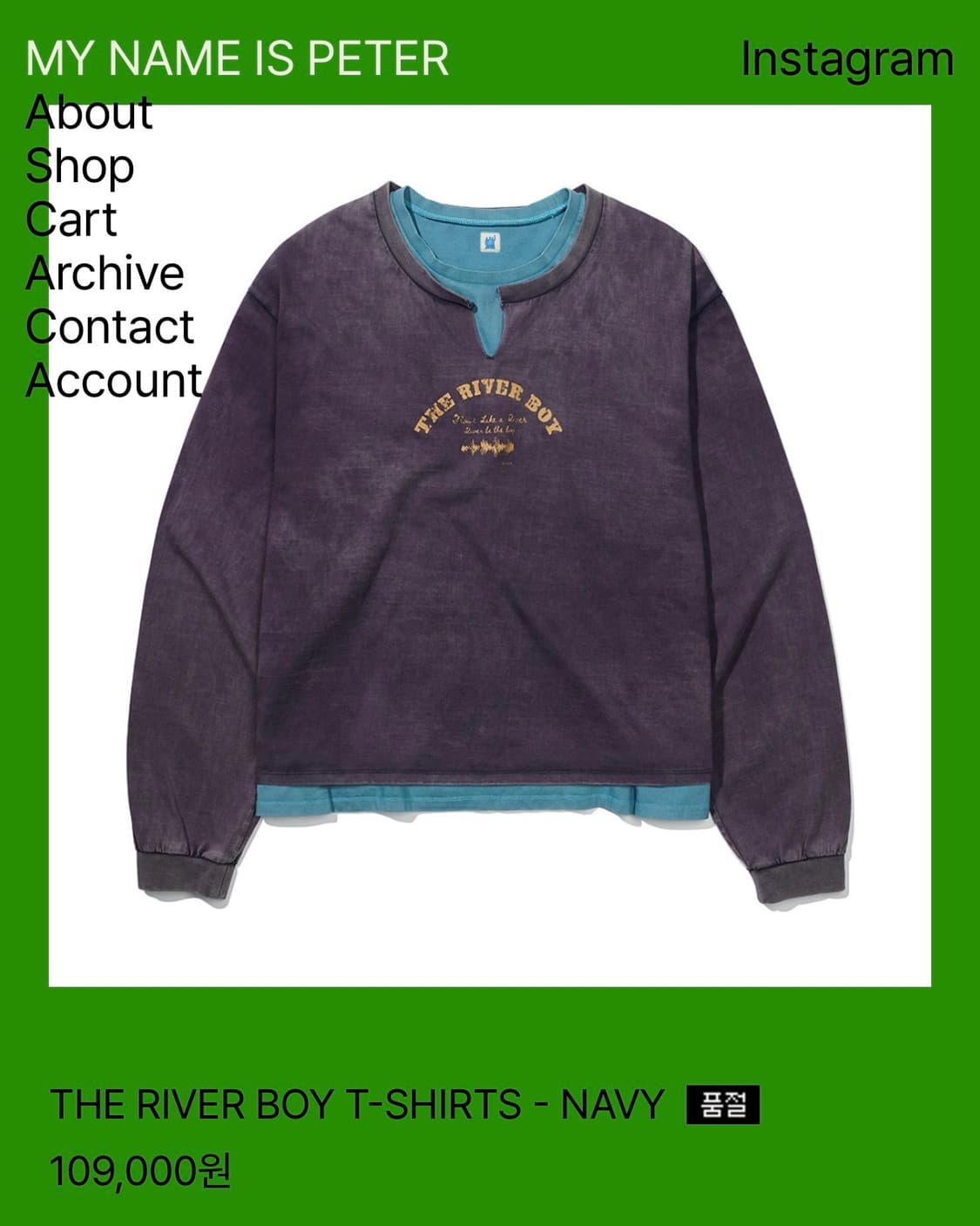 Mynameispeter THE RIVER BOY T-SHIRTS 상품이미지5