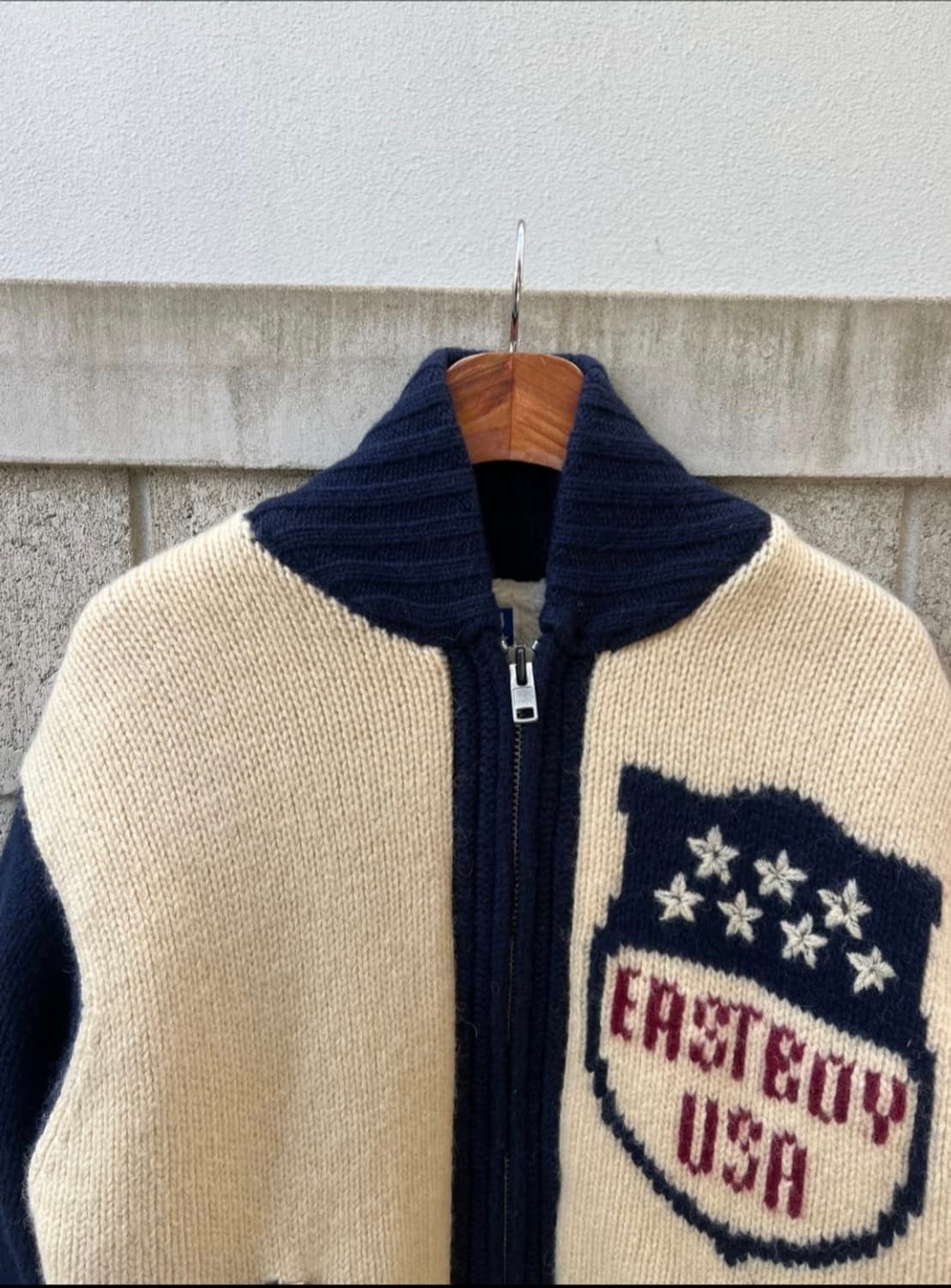 1990S EASTBOY KNIT ZIP UP BOMBER 니트울붐버 상품이미지3