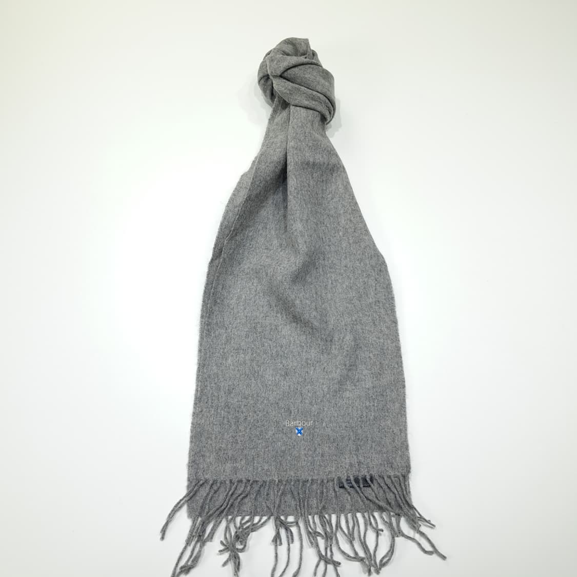 MX636 바버 램스울 자수 멜란지그레이 머플러 목도리 상품이미지1