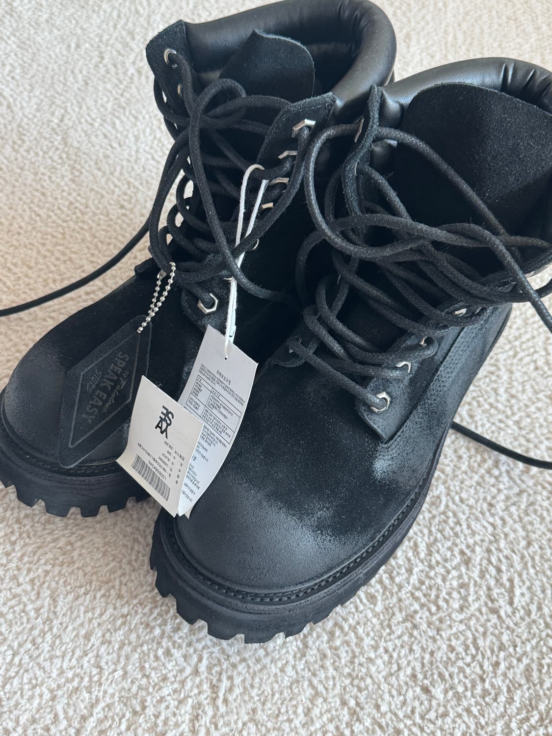 야세 6.5cm 1990 코만도솔 스웨이드 부츠 블랙 상품이미지1