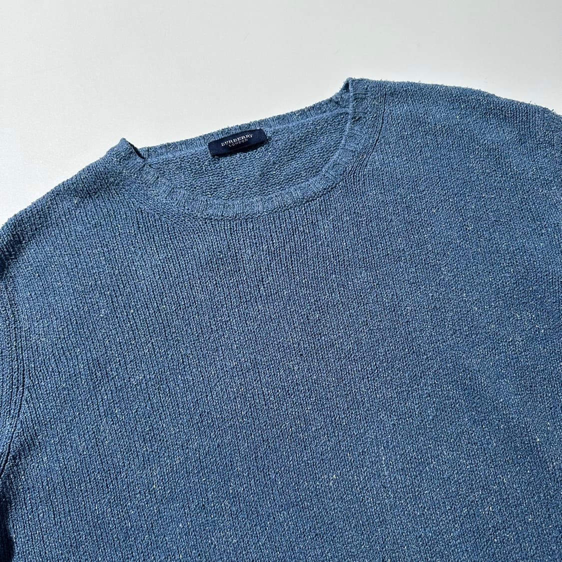 버버리 실크 린넨 체크 엘보패치 라운드 니트 상품이미지3