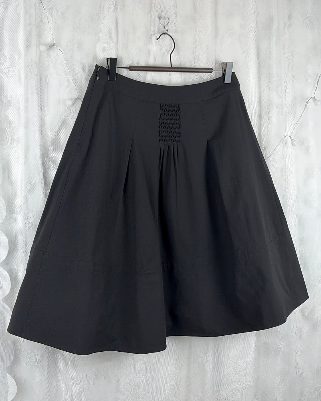 JPN black silk blend midi skirts 상품이미지5