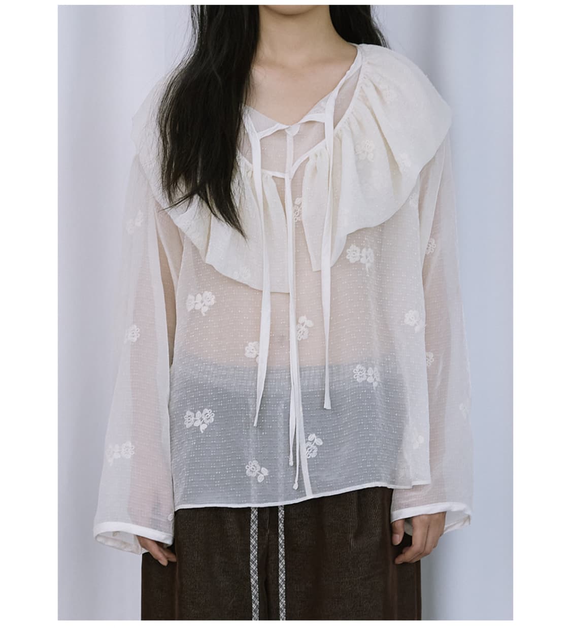 호쿠스포쿠스 poncho layered blouse ivory 상품이미지1