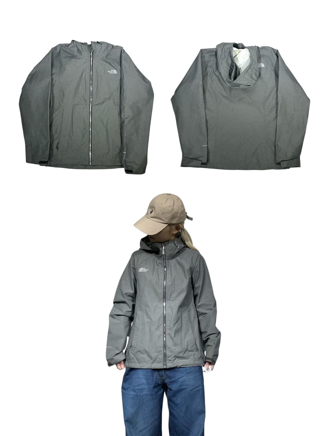 노스페이스 그레이 여성용 하이벤트 후드 바람막이 등산 자켓  상품이미지1