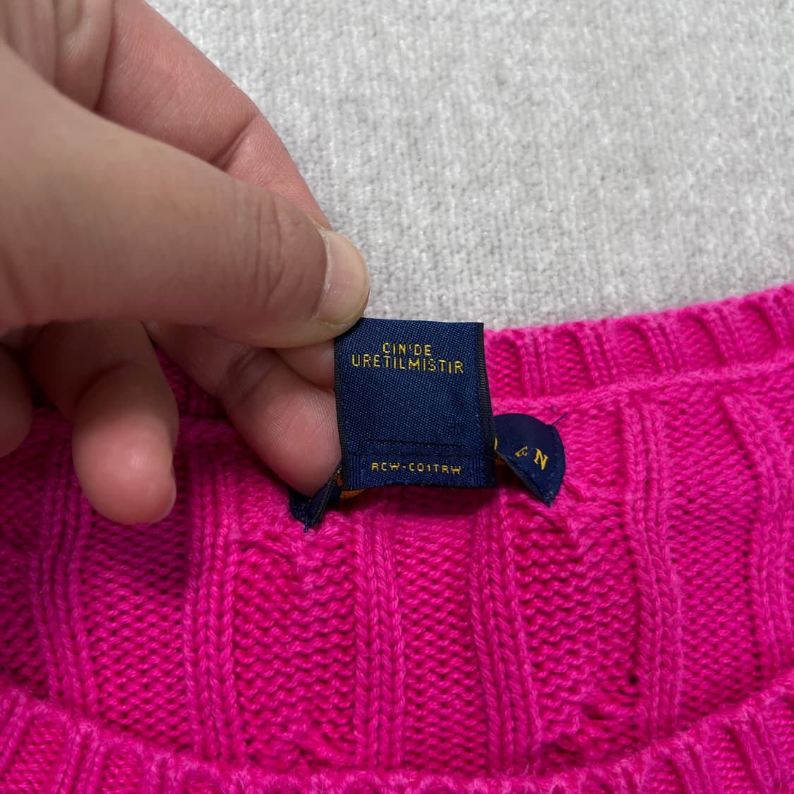 W 95 폴로랄프로렌 핑크 꽈배기 니트 상품이미지4