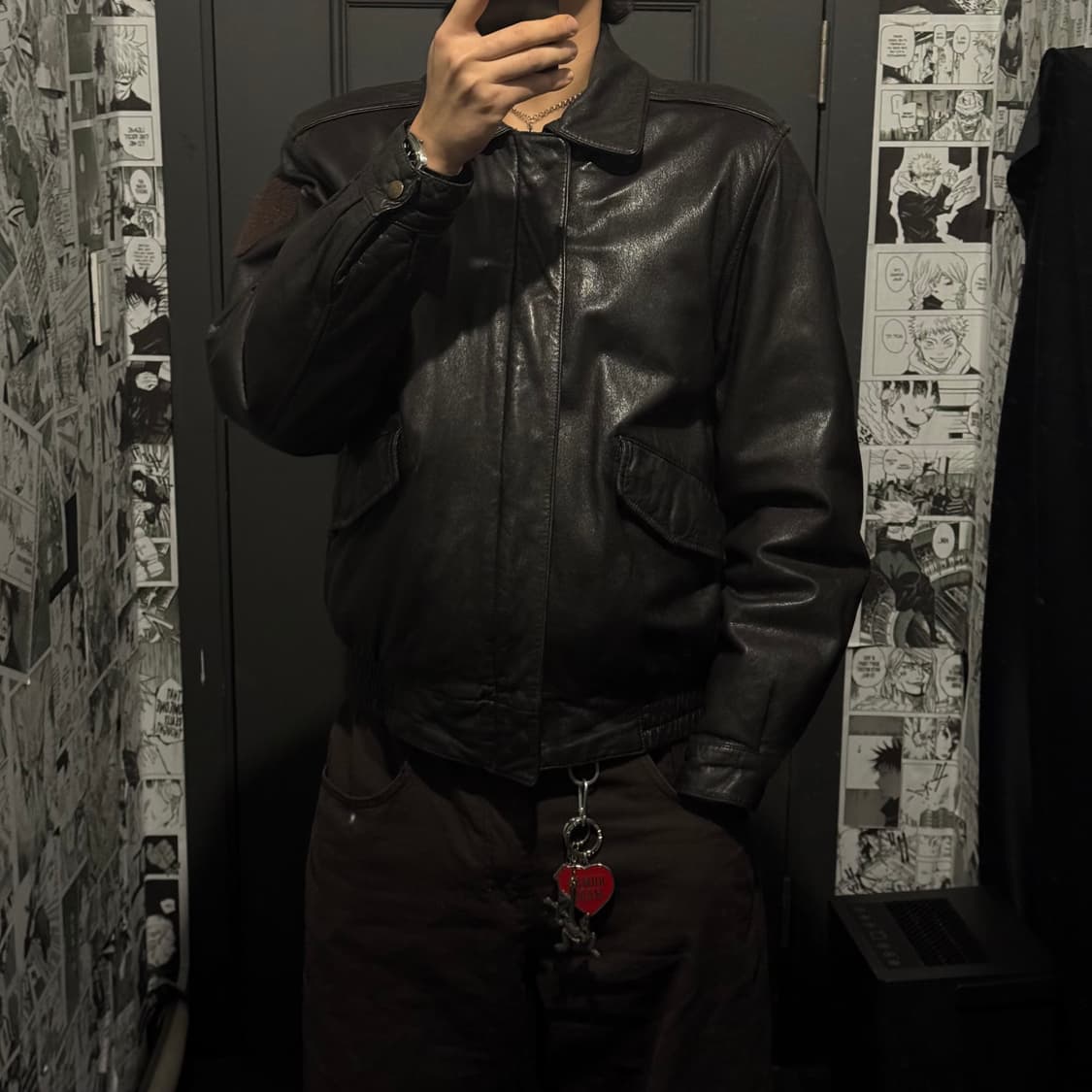 빈티지 브라운 레더 플라이트 자켓 상품이미지4