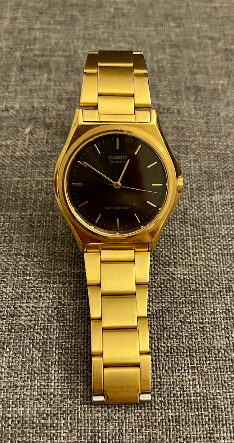 CASIO 카시오 MTP-1130 빈티지 골드 블랙다이얼/35밀리 상품이미지1