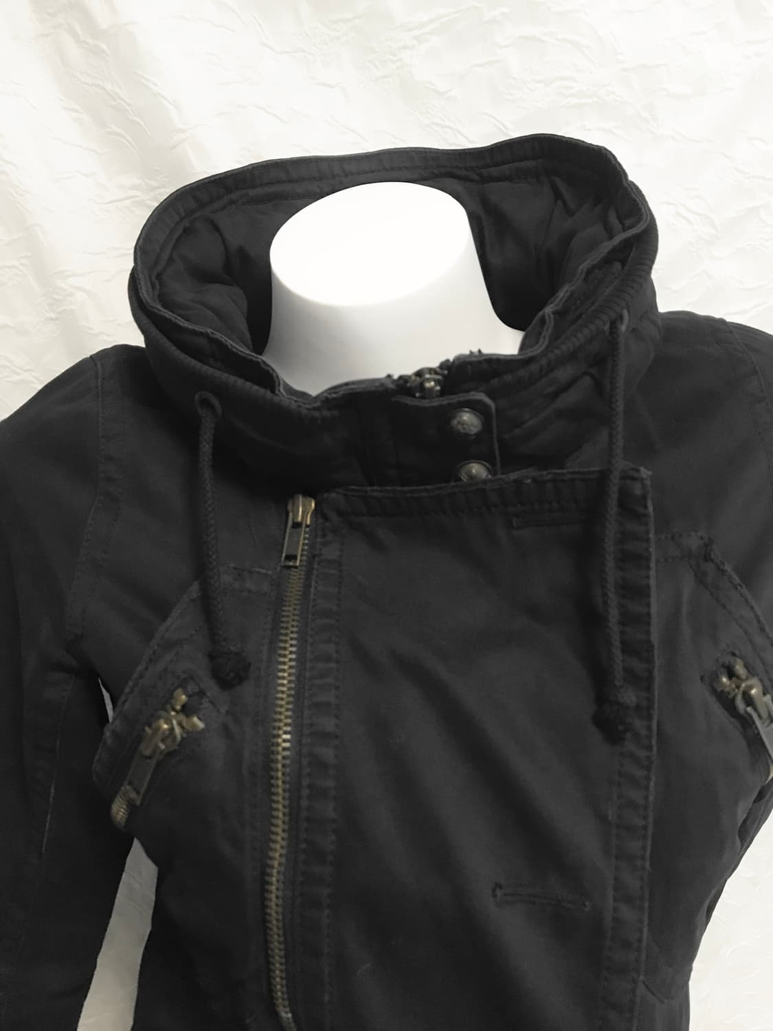 빈티지 y2k 펑크 지퍼 디테일 하이넥 후드 점퍼 자켓 상품이미지6