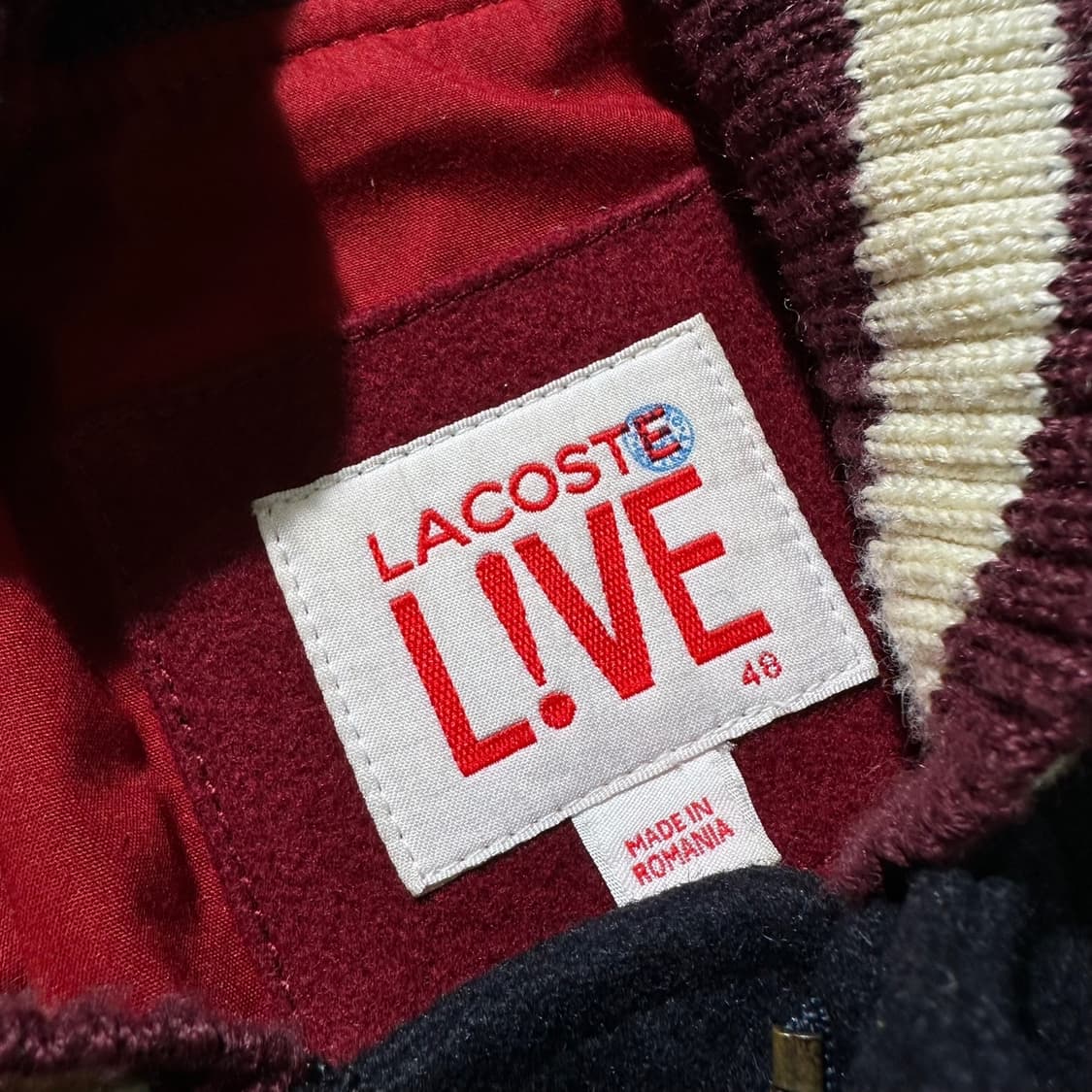 라코스테 LIVE 라이브 레더 슬리브 바시티 자켓 상품이미지5