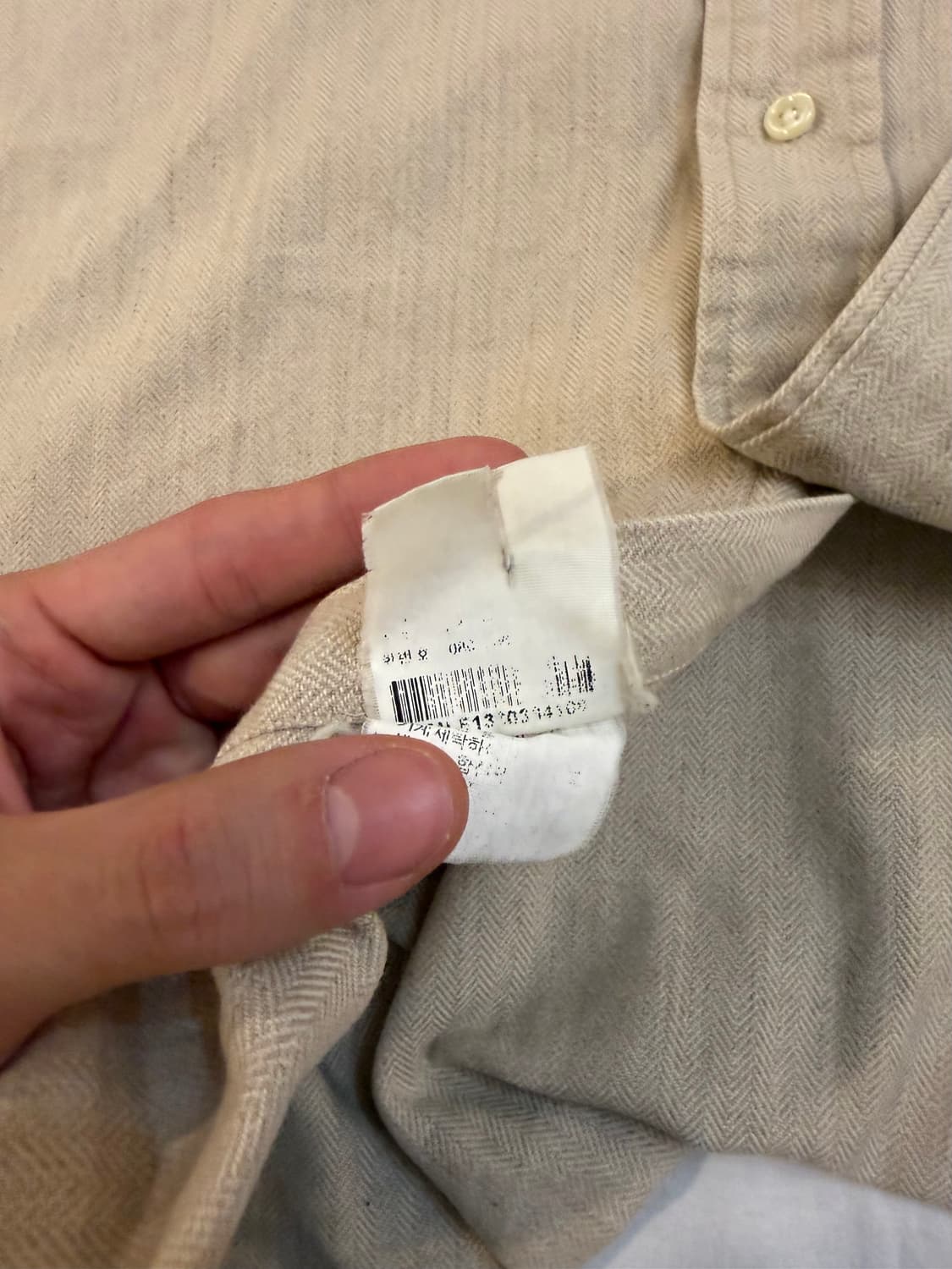 폴로 랄프로렌 해링본패턴 코튼 셔츠 베이지 상품이미지4