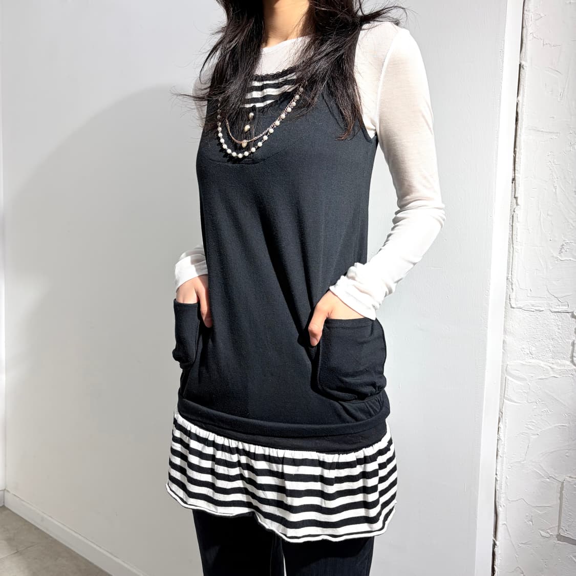 J-honey 레이어드 진주 나시 상품이미지1