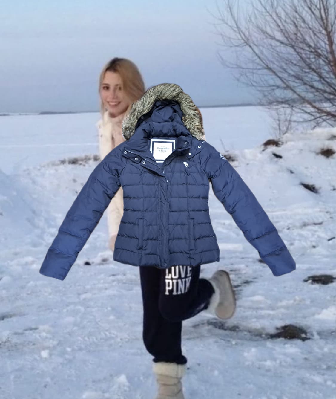 대대장템 y2k 아베크롬비 슬림핏 울프죠 숏패딩 XS 네이비 상품이미지1